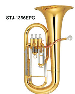 Euphonium 3 Pistons,Bb Key,Gold Brass Leadpipe,Cupronickel Tuning Pipe,300mm(Bell Diameter),14.4mm(Bore Size)
